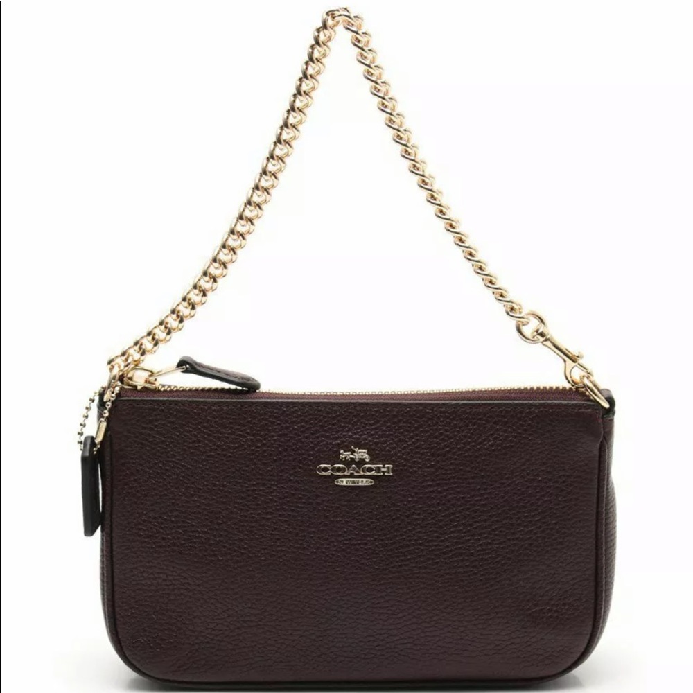 Coach Nolita Leather Wristlet Handbag Bordeaux